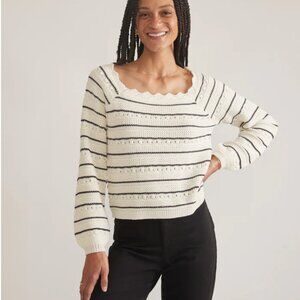 Marine Layer Sara Crochet Top in Antique White Size XS